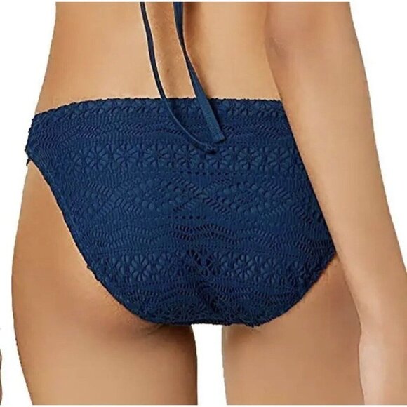 NWT Hula Honey Bikini Bottoms Juniors' Medium Blue Crochet Side Tab Swim Bottoms - Picture 2 of 11